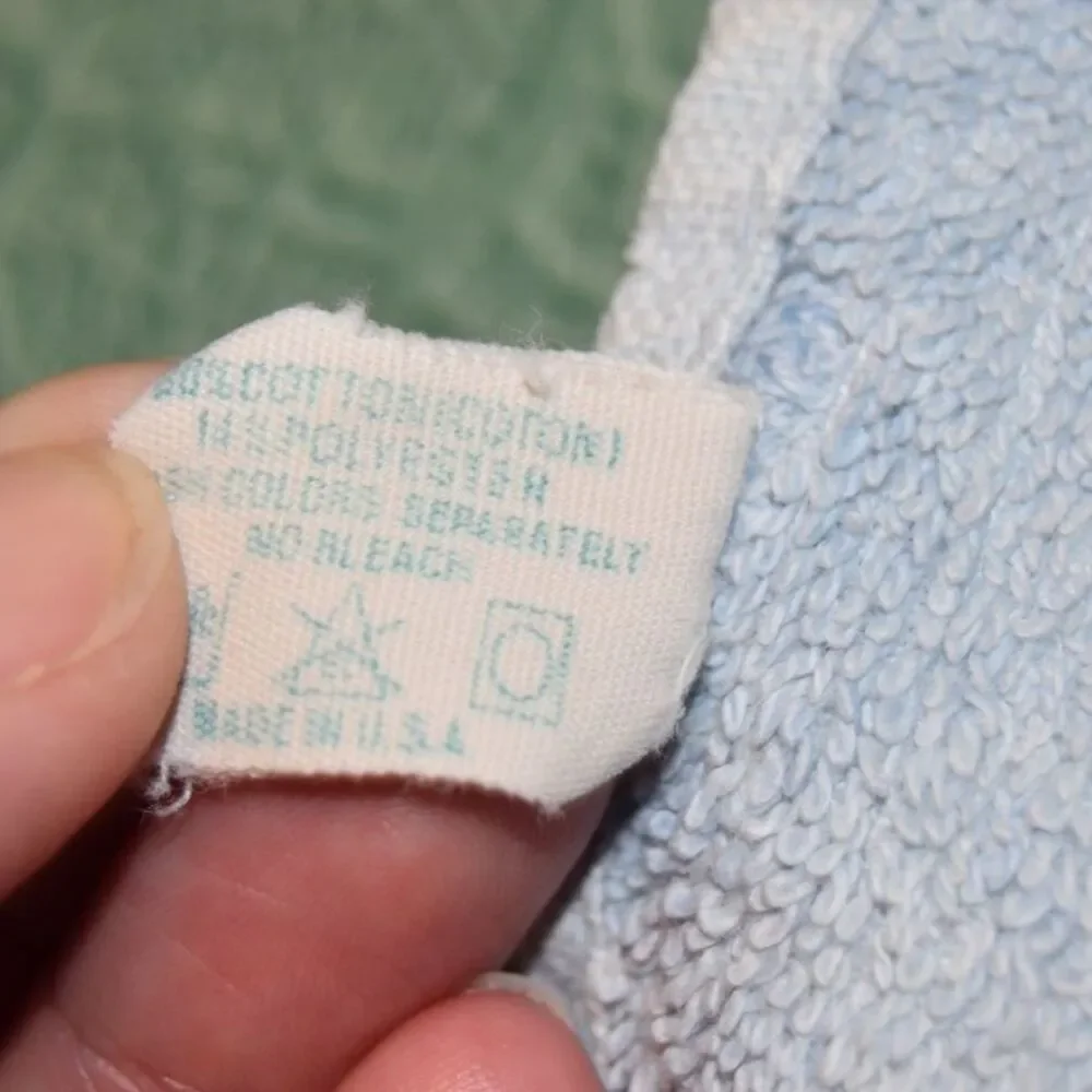 Vintage Cannon Monticello Blue Bath Towel & Hand Towel Set Fringe USA